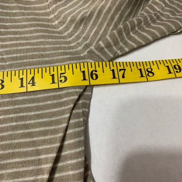 J.Crew Tan Striped V-Neck Cotton Linen Cardigan, Women’s Size XS - Picture 4 of 5